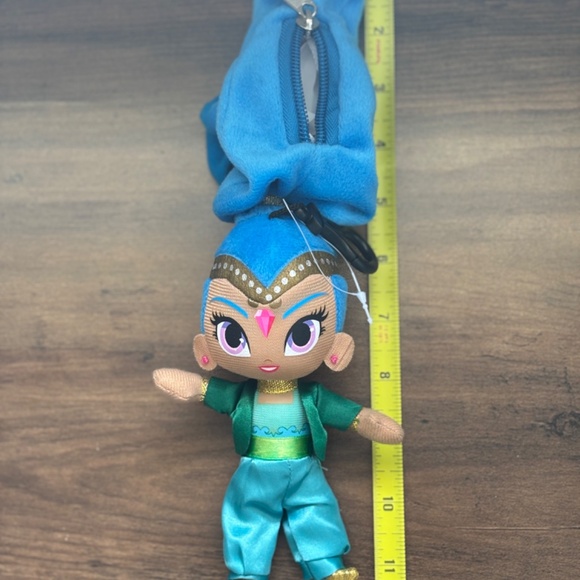 NEW Nickelodeon Shimmer & Shine Plush SHINE Toy Doll Bag Clip Zipper Coin Purse - Picture 10 of 10